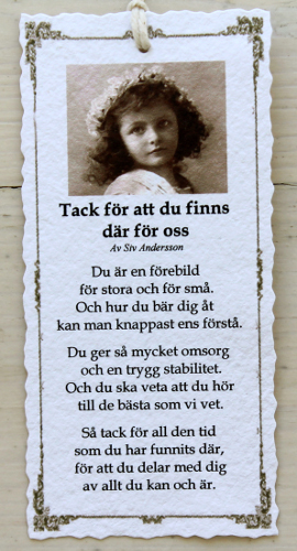 Diktkort - Tack för att du finns där för oss