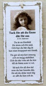 Diktkort - Tack för att du finns där för oss