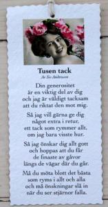 Diktkort - Tusen tack