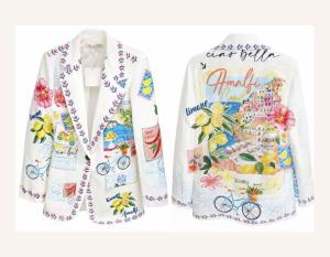 Kavaj, Vit med print, Amalfi - Caramelle Fashion    BERÄKNAD LEV: MAJ