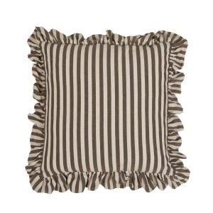 Kuddfodral med volang, Randig Nougat, Svea  45x45 cm