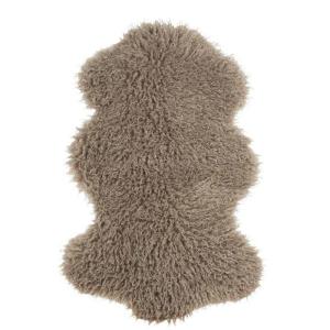 Fårskinns fäll Curly, Sand - pälsimitation