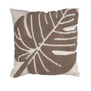 Kuddfodral Leaf, Taupe 48x48cm