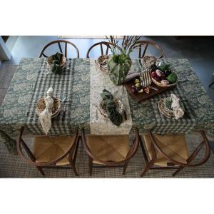 Duk Mörkgrön Blom, Sonia  145x300cm