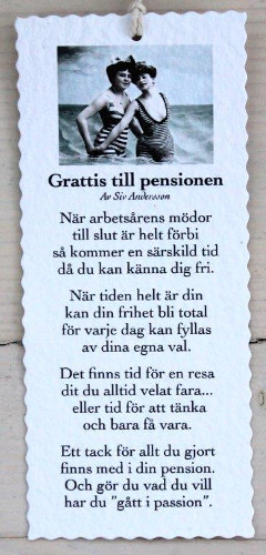 Diktkort - Grattis till pensionen