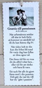 Diktkort - Grattis till pensionen