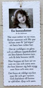 Diktkort - En bonusdotter