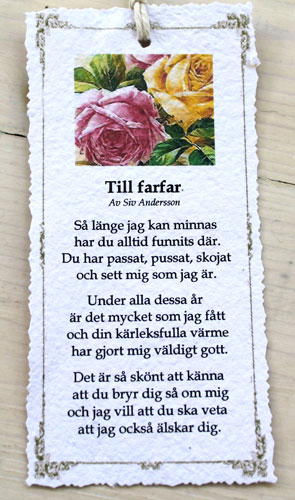 Diktkort - Till farfar