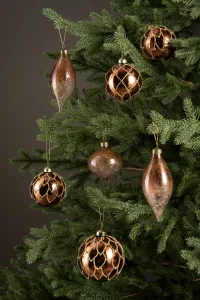Julgranskulor Zora Koppar, mix (4-pack) - A lot