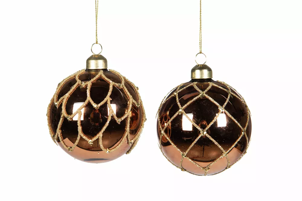 Julgranskulor Zora Koppar, mix (4-pack) - A lot