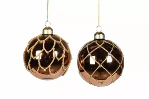 Julgranskulor Zora Koppar, mix (4-pack) - A lot