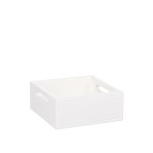 Vit trälåda med handtag, 15x15 cm