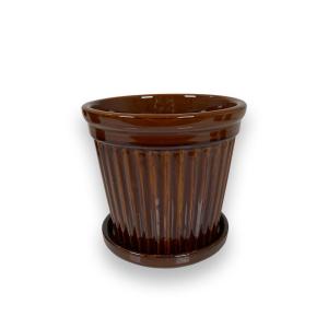 Kruka Terra Stripe, Bärnsten (Dia: 14,3 cm) - Miljögården