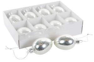Glasägg i silver-mix till påskriset, 8-pack - A lot