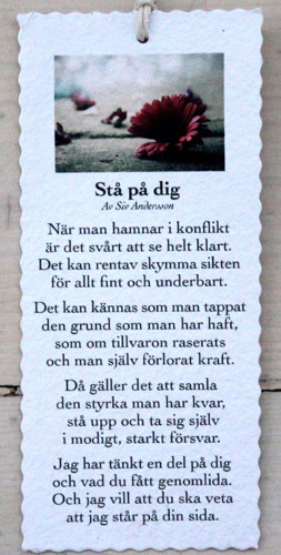 Diktkort - Stå på dig