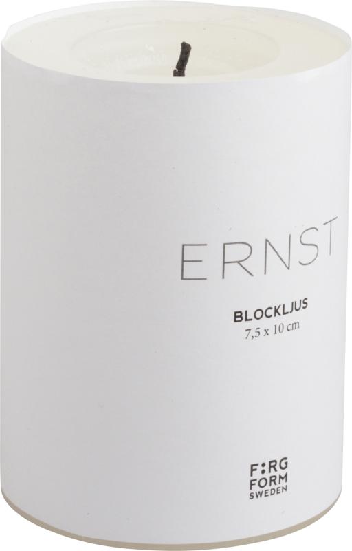 ERNST Blockljus, Vit 7x15cm