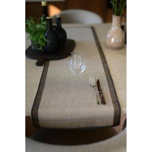 Löpare i jute, Svart / Natur, Tore (35x120cm)