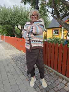 Stickad Kofta, Randig brun/rosa/offwhite/ljusblå/taupe, Nelly - Caramelle Fashion