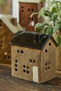 Keramikhus för värmeljus, Taupe, Brighton, Ib Laursen (27676-61)