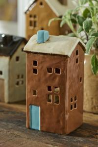 Keramikhus för värmeljus, Rostbrunt, Brighton, Ib Laursen (27678-49)