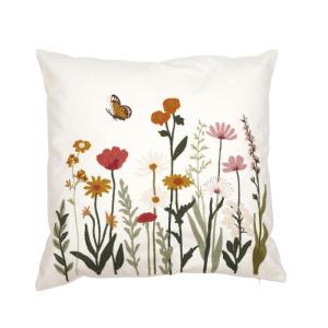 Kuddfodral Broderat, Blommönster och fjäril, Sofia 45x45 cm