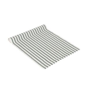 Löpare Randig, Grön / Vit, Nina - 35x120 cm