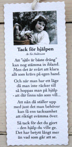 Diktkort - Tack för hjälpen