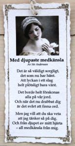 Diktkort - Med djupaste medkänsla
