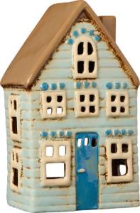 Keramikhus för värmeljus, Ljusblå, Visby, Ib Laursen (27681-21)