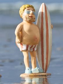 IB Laursen, Herre i badkläder - Randiga badbyxor och SUP-bräda