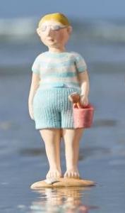 IB Laursen, Herre i badkläder - Ljusblå / Vit med hink och spade