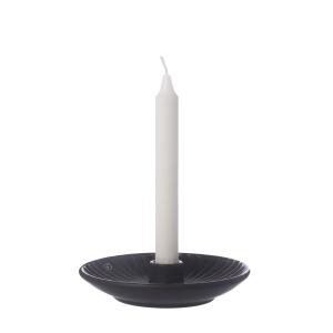 ERNST Ljusstake, Svart Rillad, Dia: 10,5 cm