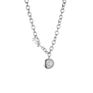 Halsband Kort, Silverfärgat med sten i strass - Gemini