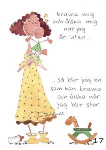 Vykort krama mig och älska mig när jag är liten (TJ Produktion)