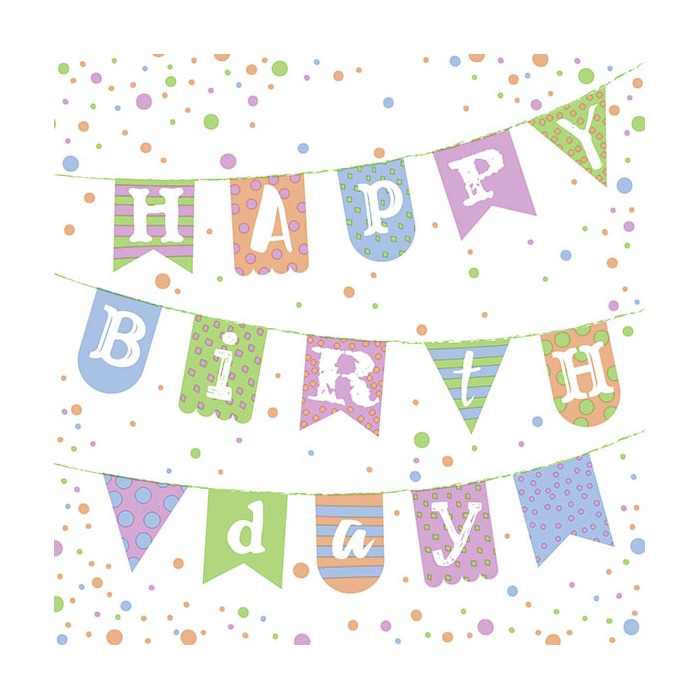 Ambiente Servetter - Birthday Girland blue