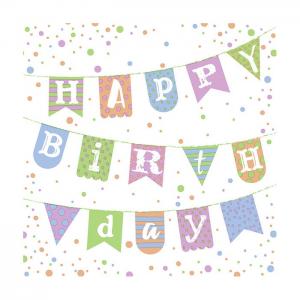 Ambiente Servetter - Birthday Girland blue