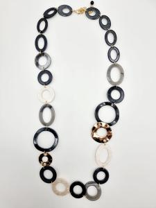 Halsband Långt, Ringar i Svart och Guld - Cat & Co