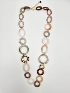 Halsband Långt, Ringar i Brunt och Guld - Cat & Co