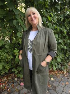 Kavaj i "mocka", Khaki Vendela (Lång) - Caramelle Fashion