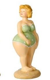 Dam i ljusgrön småblommig baddräkt - IB Laursen