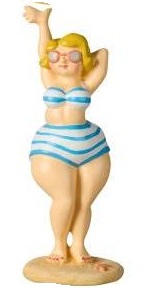 Dam i blå och vitrandig bikini - IB Laursen