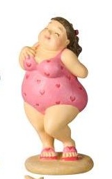 Dam i rosa hjärt-baddräkt - IB Laursen