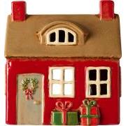 Keramikhus För Värmeljus, Rött med julklappar (27694-33) - IB Laursen