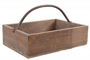 Trälåda med handtag i metall, stor - Troyes (Miljögården)