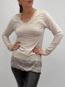 Tröja / Topp med spets, Beige, Lilian - Gemini