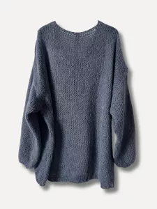 Stickad tröja, Jeansblå Fanny - Reunion