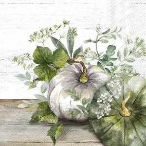 Servetter - Green and white Pumkin (Lunch)