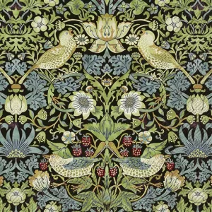 Servetter - Strawberry Thief Svart (Lunch)