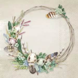 Servetter - Egg wreath Light Brown (Lunch)