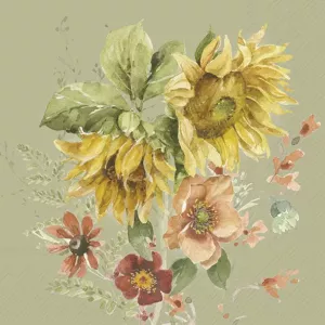 Servetter, Late Summer Flowers, Green (Kaffe)